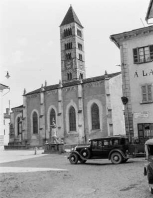 Schweiz, Poschiavo : Blick zur Stiftskirche St. Viktor