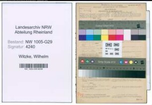 Entnazifizierung Wilhelm Witzke , geb. 19.08.1891 (Bahnsekretaer)