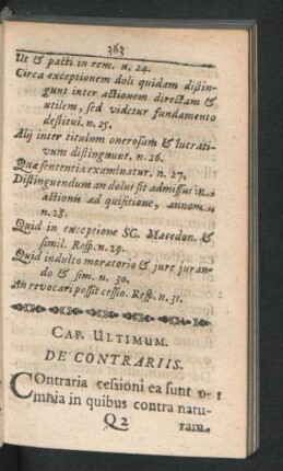 Cap. Ultimum. De Contrariis.