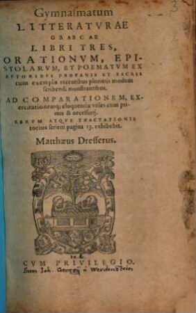 Gymnasmata litteratura Graecae : libri tres