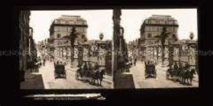 Passanten und Kutschen in der Straße der 4 Brunnen, Rom
