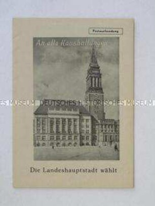 Illustrierte Propagandaschrift des Bundes der Deutschen zur Landtagswahl in Schleswig-Holstein 1954