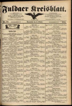 Zweite Ausgabe vom Samstag, den 15. Oktober 1904.