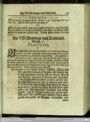 Am VIII. Sonntage nach Trinitatis. Matth. 7