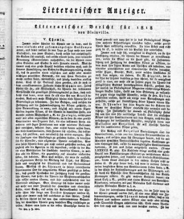Litterarischer Bericht für 1818 / von Blainville.