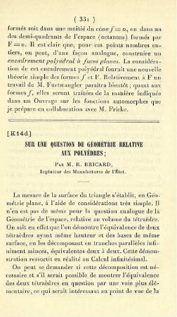 Sur une question de géométrie relative aux polyèdres.