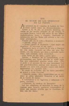 XIII - El elixir de los hermanos de la pasión