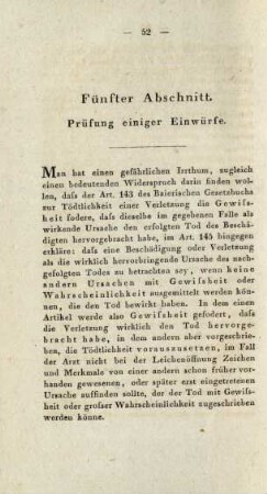 Fünfter Abschnitt. Prüfung einiger Einwürfe