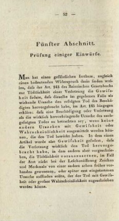 Fünfter Abschnitt. Prüfung einiger Einwürfe