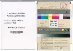 Entnazifizierung Elisabeth Koenen , geb. 02.03.1903 (Kontoristin)
