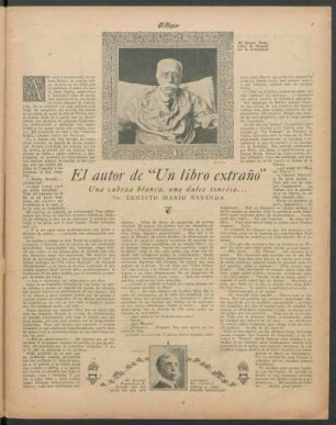 El autor de "Un libro extraño" : Una cabeza blanca, una dulce sonrisa...