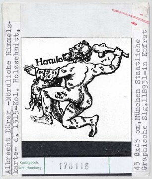 Albrecht Dürer: Nördliche Himmelskarte, Herkules. München Staatliche Graphische Sammlung