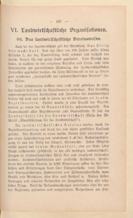 VI. Landwirtschaftliche Organisationen