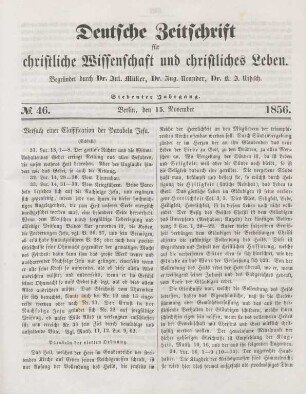 361-363 Versuch einer Classification der Parabeln Jesu : Schluß
