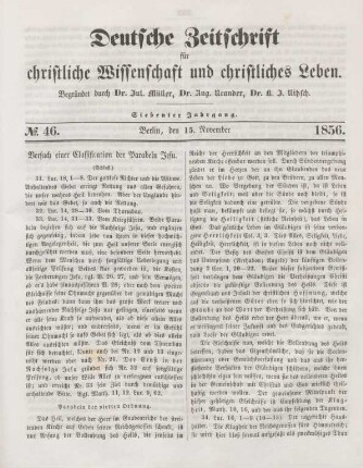 361-363 Versuch einer Classification der Parabeln Jesu : Schluß