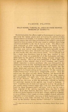 Famine plants