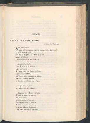 Poesías : Poema a los sudammericanos [y] Viñetas mexicanas
