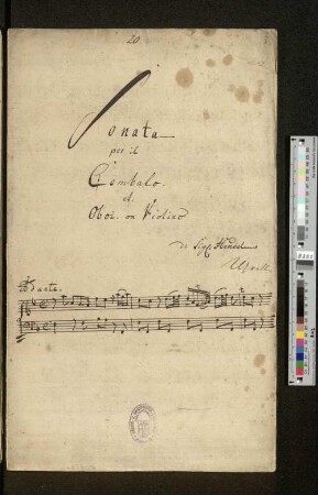 Sonata per il Cembalo. et: Oboi on Violino