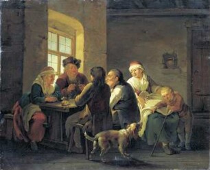 Familie in einem Dorfwirtshaus