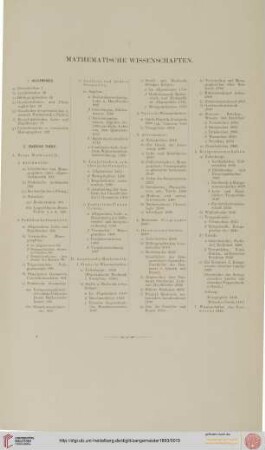Mathematische Wissenschaften