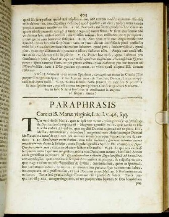 Paraphrasis Cantici B. Mariæ virginis, Luc. I. v. 46. sqq.