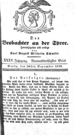 39. Stueck, 26. September 1836
