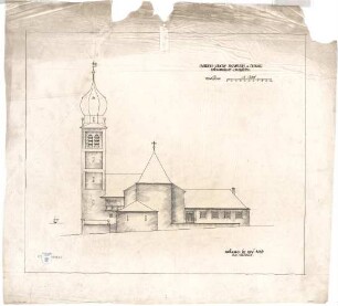 Bestelmeyer, German; Neuburg an der Donau (Bayern); Ev. Kirche - Chorseite (Ansicht)