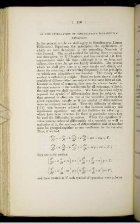 On the integrations of simultaneous differential equations.