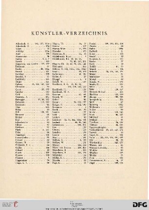 Künstlerverzeichnis
