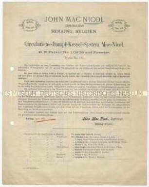 Dampferzeuger der Firma John Mac Nicol in Belgien