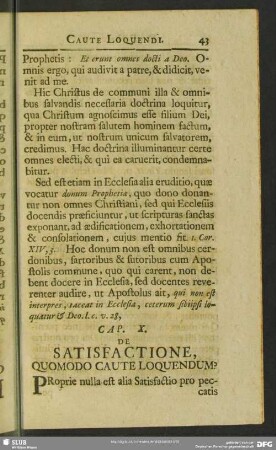 Cap. X. De Satisfactione, Quomodo Caute Loquendum?