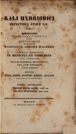 De kali hydriodici effectibus atque usu : diss. inaug. med.