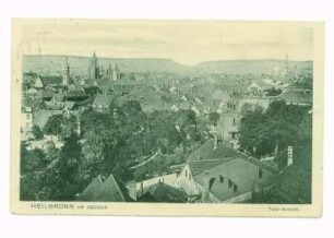 "Total-Ansicht" - Gesamtansicht mit Deutschordenskirche St. Peter und Paul und Kilianskirche, im Hintergrund Friedenskirche