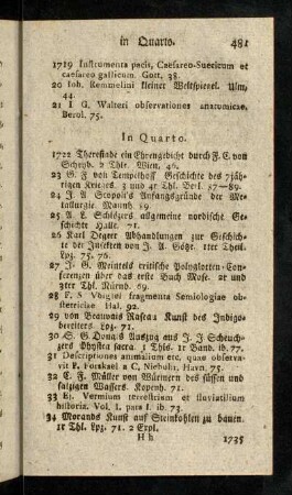 481-494, Hohe Bücher in Quarto.