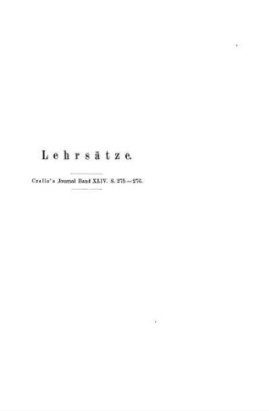 Lehrsätze.