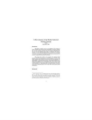 A reevaluation of the border industrial estates concept