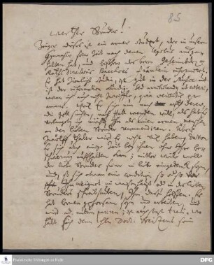 Brief von Johann Hieronymus Wiegleb an August Hermann Francke.
