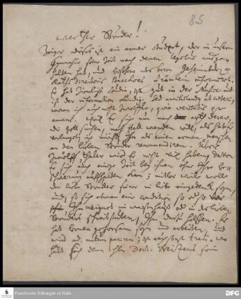 Brief von Johann Hieronymus Wiegleb an August Hermann Francke.