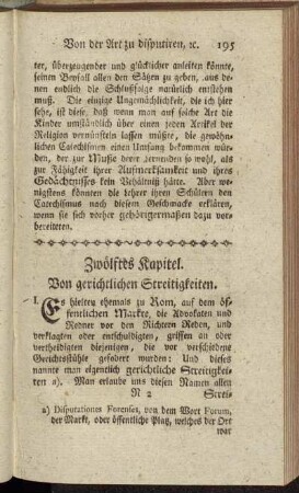 Zwölftes Kapitel. Von gerichtlichen Streitigkeiten.