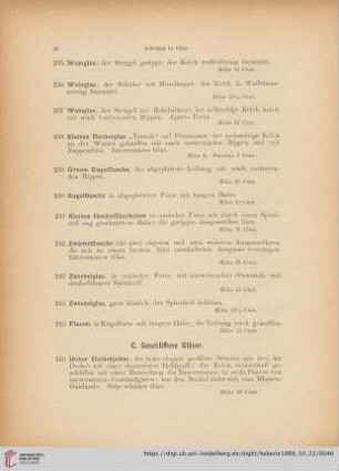 C. Geschliffene Gläser (Nr. 246 - 263)