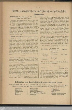 Post-, Telegraphen- und Fernsprech-Verkehr