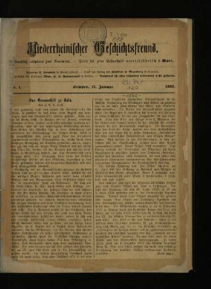 Niederrheinischer Geschichtsfreund / 1882