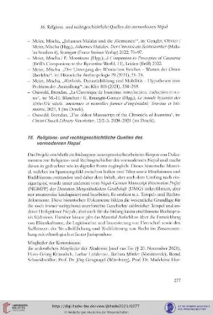 16. Religions- und rechtsgeschichtliche Quellen des vormodernen Nepal