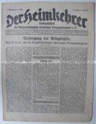 Mitteilungsblatt der Reichsvereinigung ehemaliger Kriegsgefangener e.V. "Der Heimkehrer"