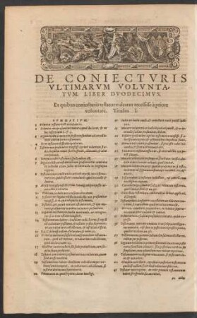 De Coniecturis Ultimarum Voluntatum. Liber Duodecimus.
