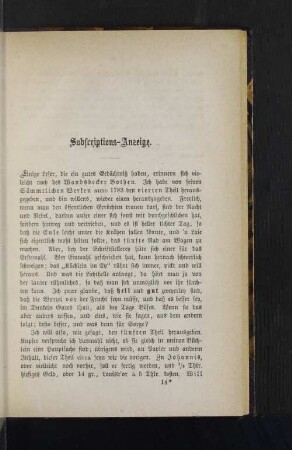 Subscriptions-Anzeige.