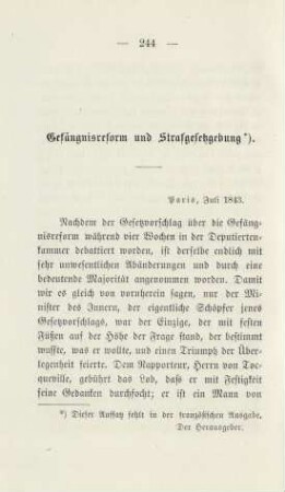 Gefängnisreform und Strafgesetzgebung