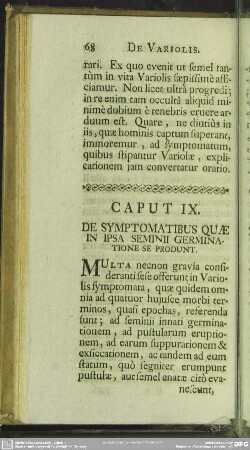 Caput IX. De Symptomatibus Quae In Ipsa Seminii Germinatione Se Produnt