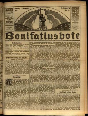 Ausgabe vom Sonntag, den 02. September 1923.