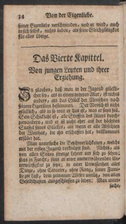 Das Vierte Kapittel. Von jungen Leuten und ihrer Erziehung